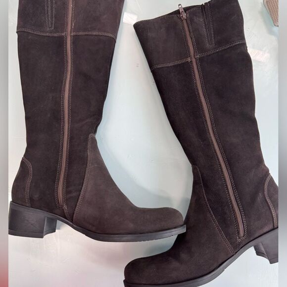 La Canadienne Passion Brown Suede Mid Calf Boots Sz 7.5 Waterproof - Picture 4 of 11